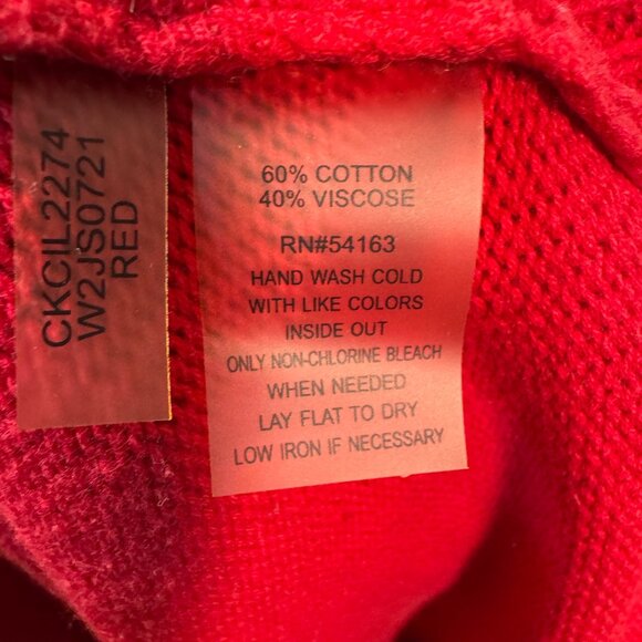Calvin Klein Womens 2X Red V-Neck Sweater - Picture 5 of 6